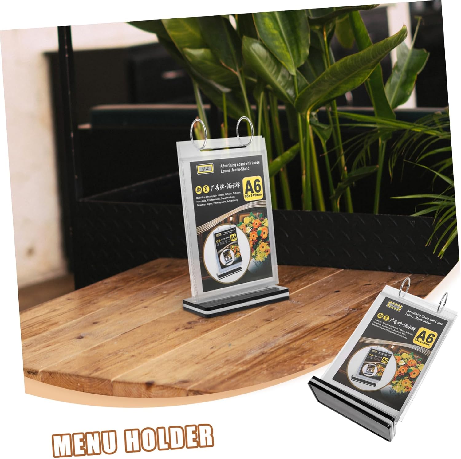 15pcs Menu Label Stand Stable Base and Pvc Flip Design for Restaurant and Home