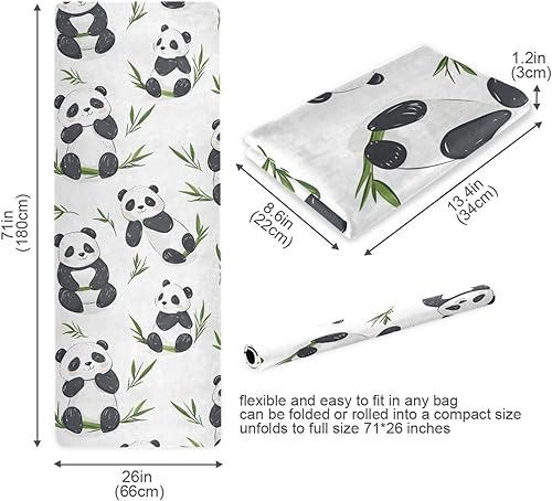 Miniatura 6 de Pandas Leaves Yoga Mat Non Slip Thick Kids Eco Friendly Rubber Workout Foldable Yoga Mat Women Exercise