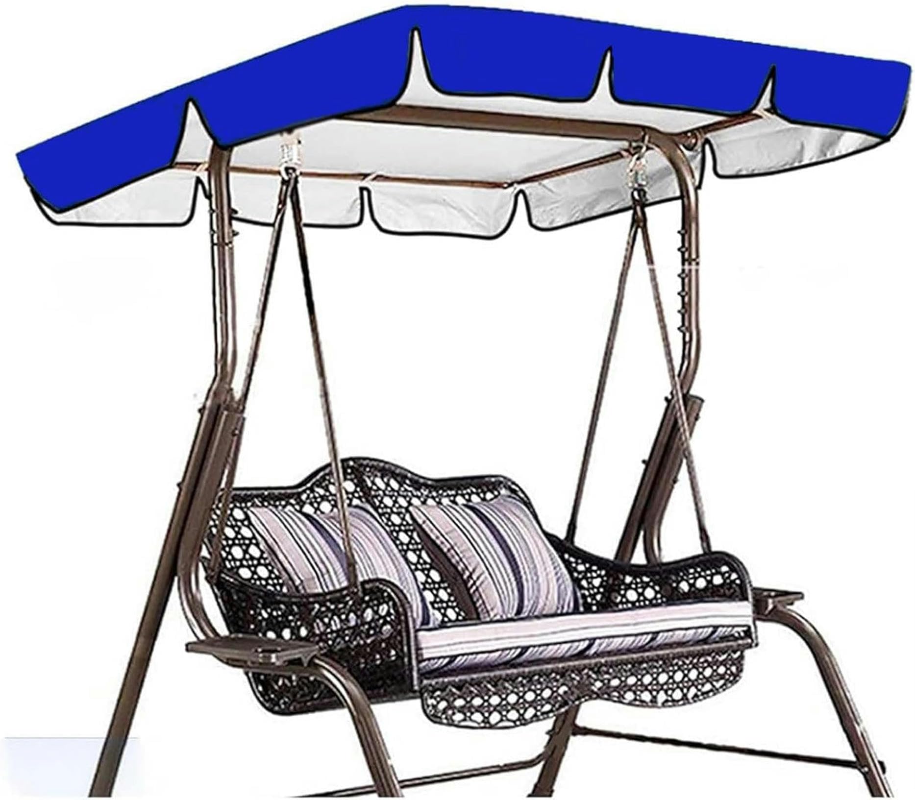 Toit de rechange pour balancelle de jardin noir imperméable de dimensions 142x120x18cm