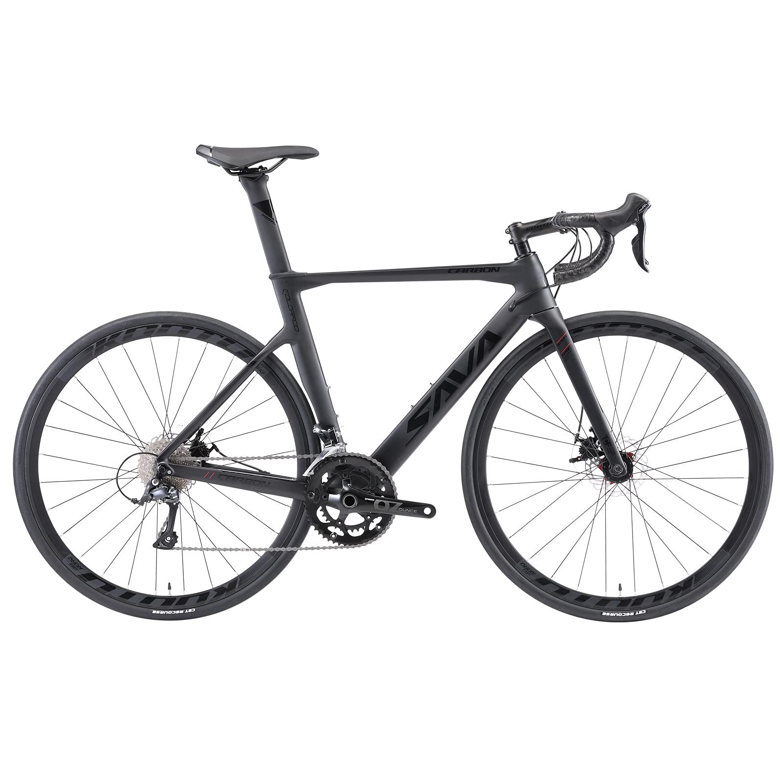 SAVADECKCarbon Fiber Road Bike, 700C Racing Bicycle Carbon Frame Carbon Fork with Shimano SORA R3000 Derailleur System 18 Speed Disc Brake Road Bicycle for Men or Women