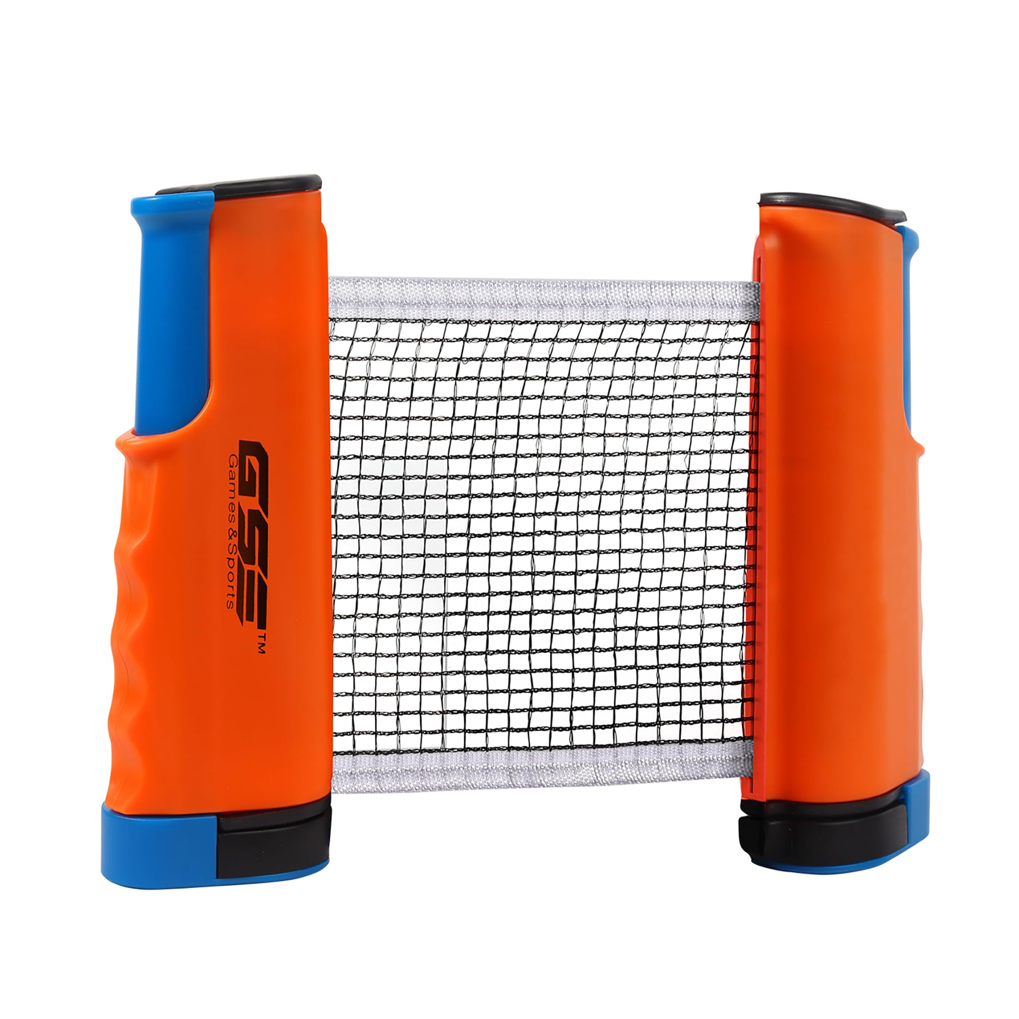 GSE Games & Sports Expert Anywhere Retractable Table Tennis Net and Post. Adjustable Ping Pong Net (4 Colors) (Orange)-image-13