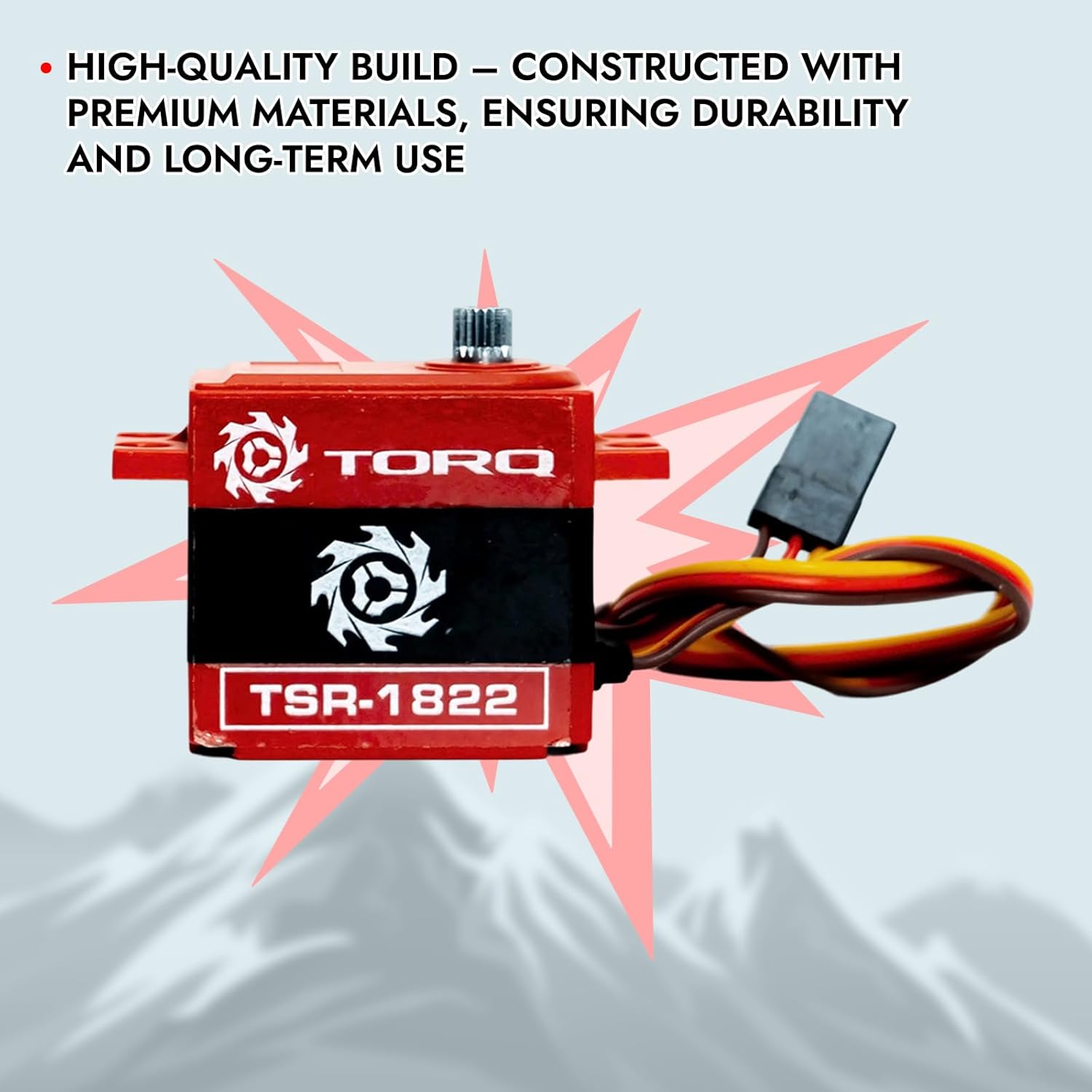 Helidirect TORQ Servo Core Motor Mini Servo RC Car - High Torque Micro, Mini Coreless Motor, Digital Metal Gear for 1/12 and 1/14 Scale Accessories RC Cars Rock Crawler Upgrades (TSR-1822)