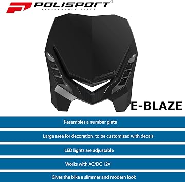 Polisport Motocross (MX) E-Blaze LED Headlight - Black