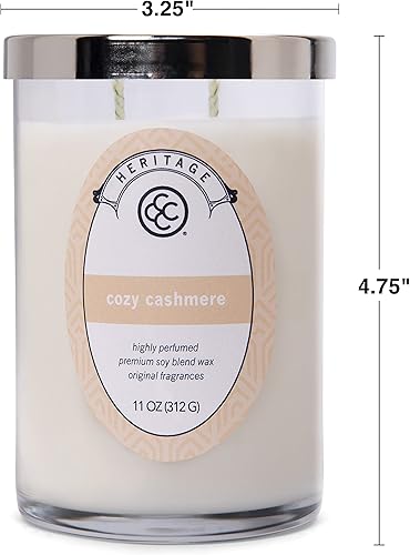 Miniatura 6 de Colonial Candle Cozy Cashmere - Vela perfumada en tarro de cachemira, colección Heritage, 2 mechas, 11 onzas, hasta 80 horas de combustión