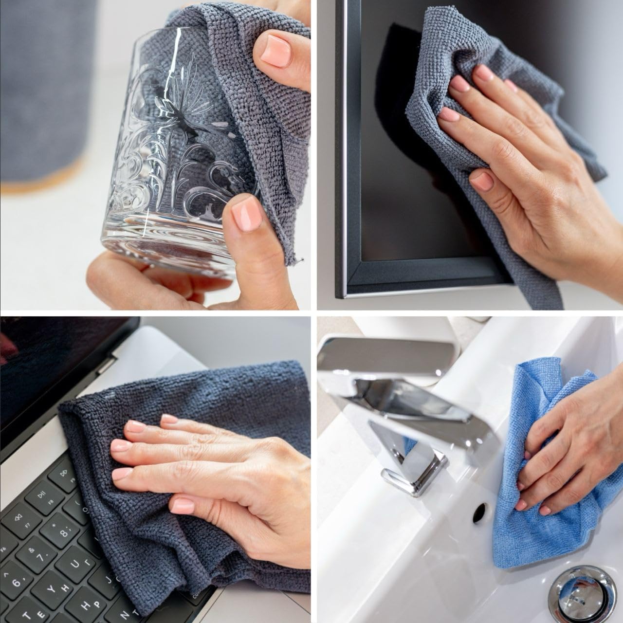 Sheff Microfiber Towel Roll - 75Pcs (12x12 inch), Tearable, Reusable Cleaning Cloth for Car, House, Kitchen Microfiber Rags (Blue)