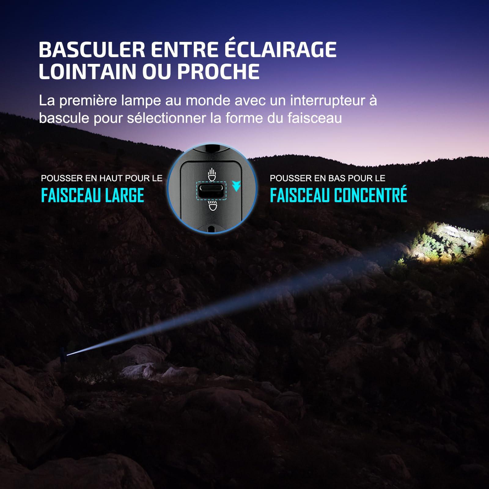 OLIGHT X7R Marauder 2 Lampe Torche Ultra Puissante 14000 Lumens 800 Mètres | Lampe de Poche Rechargeable USB, IPX8 Étanche, Flashlight Ultra Puissante, 7 Modes Spot/Flood pour Camping, Urgence