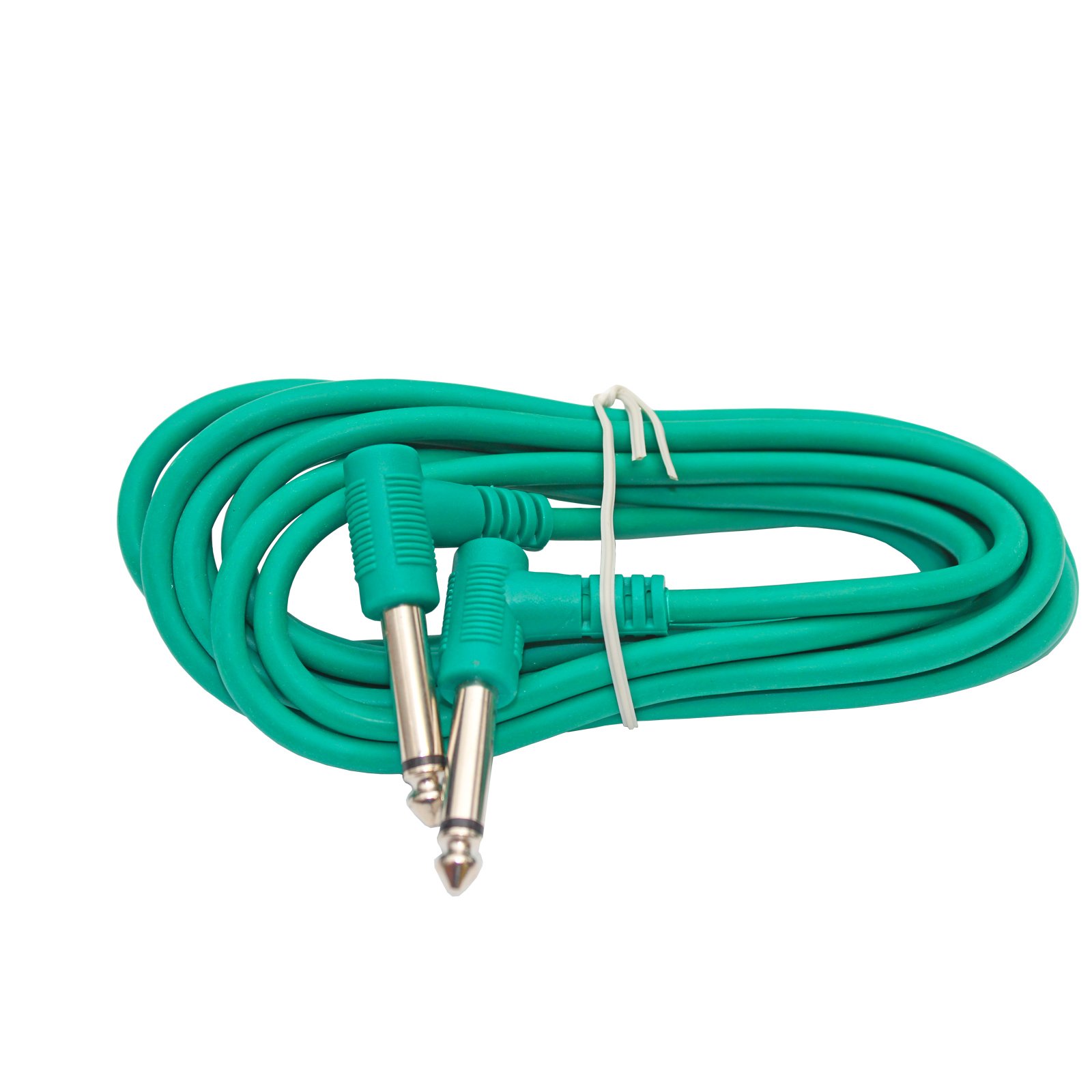 1/4 to Quarter Inch Right Angle Instrument Cable Guitar Pedal Keyboard Patch Cord (2ft, Green)