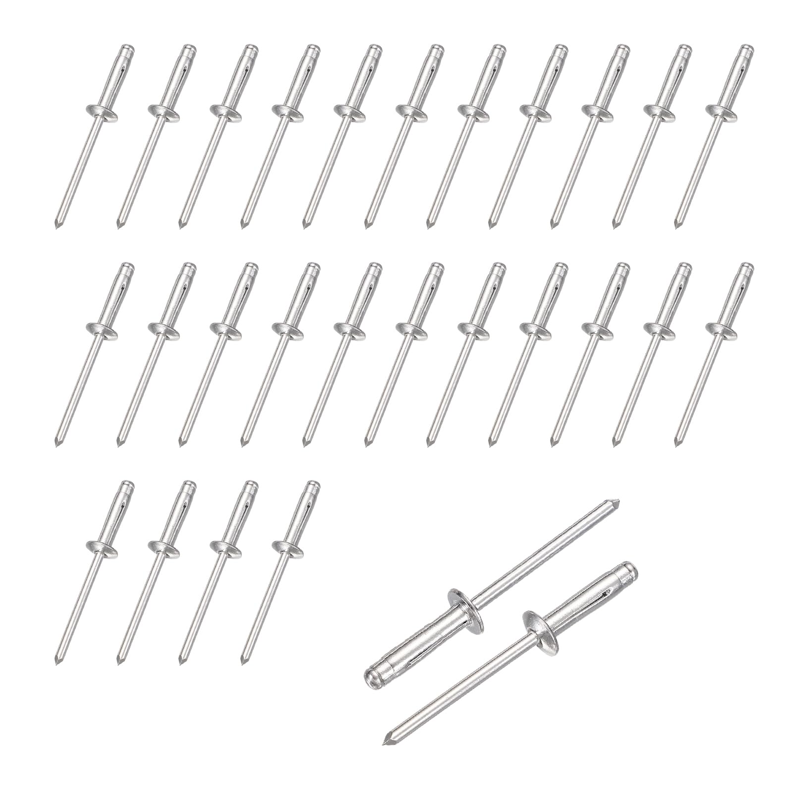 sourcing map 50pcs Aluminum Large Head Grip Rivets 4x18.8mm Multi-Grip
