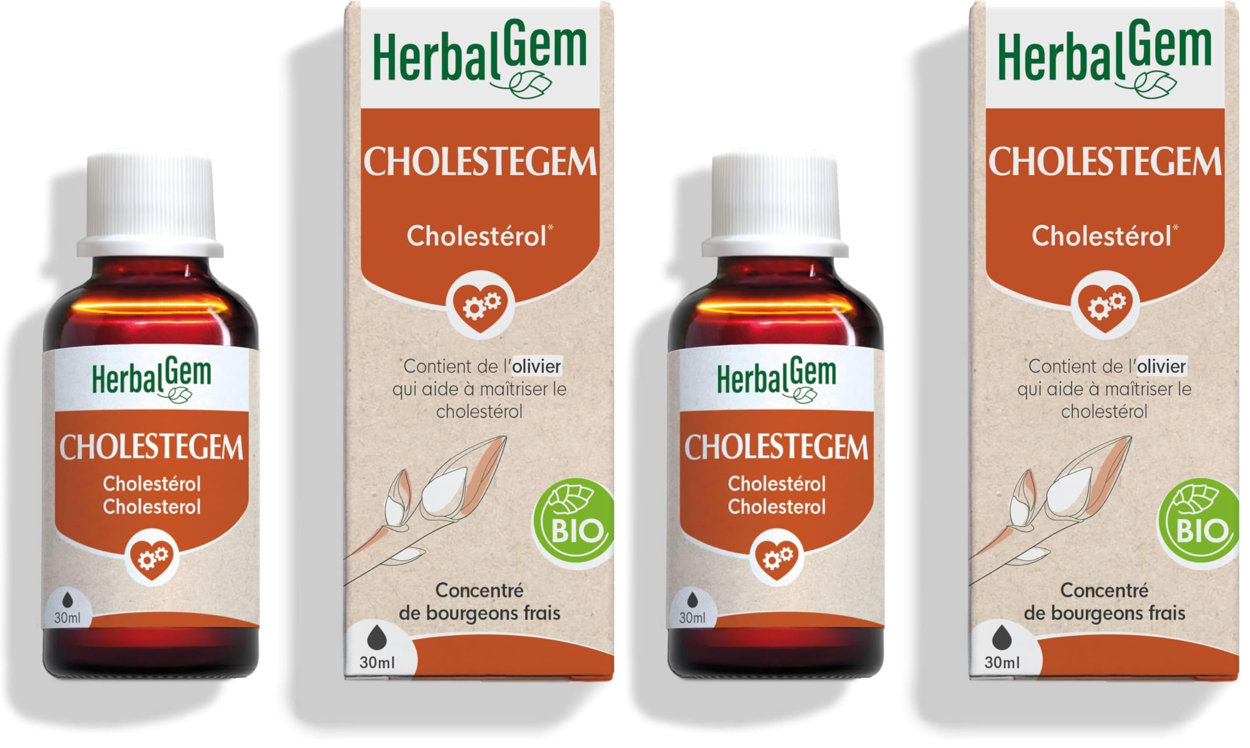 Cholestegem Bio HerbalGem solution cholestérol en gemmothérapie concentrée 2x30 ml - 14