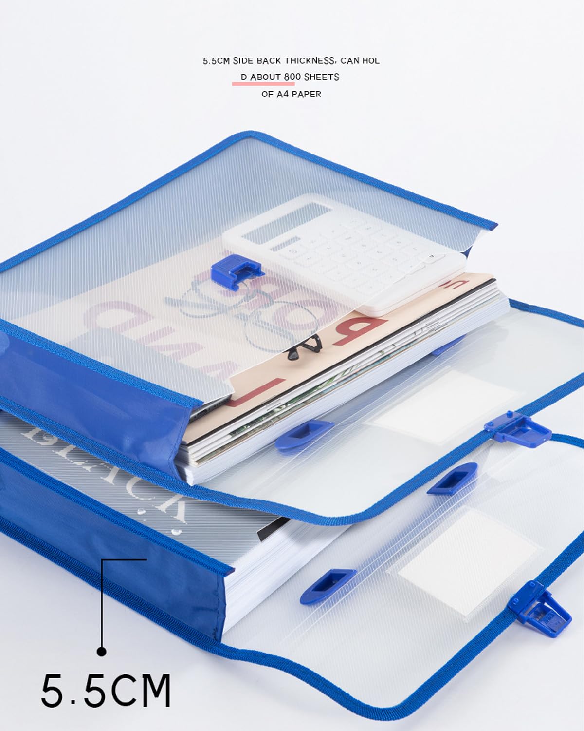 5 Stück Dokumententasche A4, Hochwertige Dokumentenmappe A4 zum Abheften Sammelmappen mit Etiketten und Druckknopf Wasserdicht Projektmappen mit Griff für Reise Büro Dokument Schule