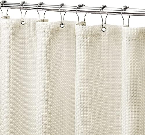 Miniatura 15 de MISS SELECTEX - Cortina de ducha de punto gofre gris - Cortina de baño de lujo para spa u hotel, tela impermeable de 230 GSM resistente, 60 x 72