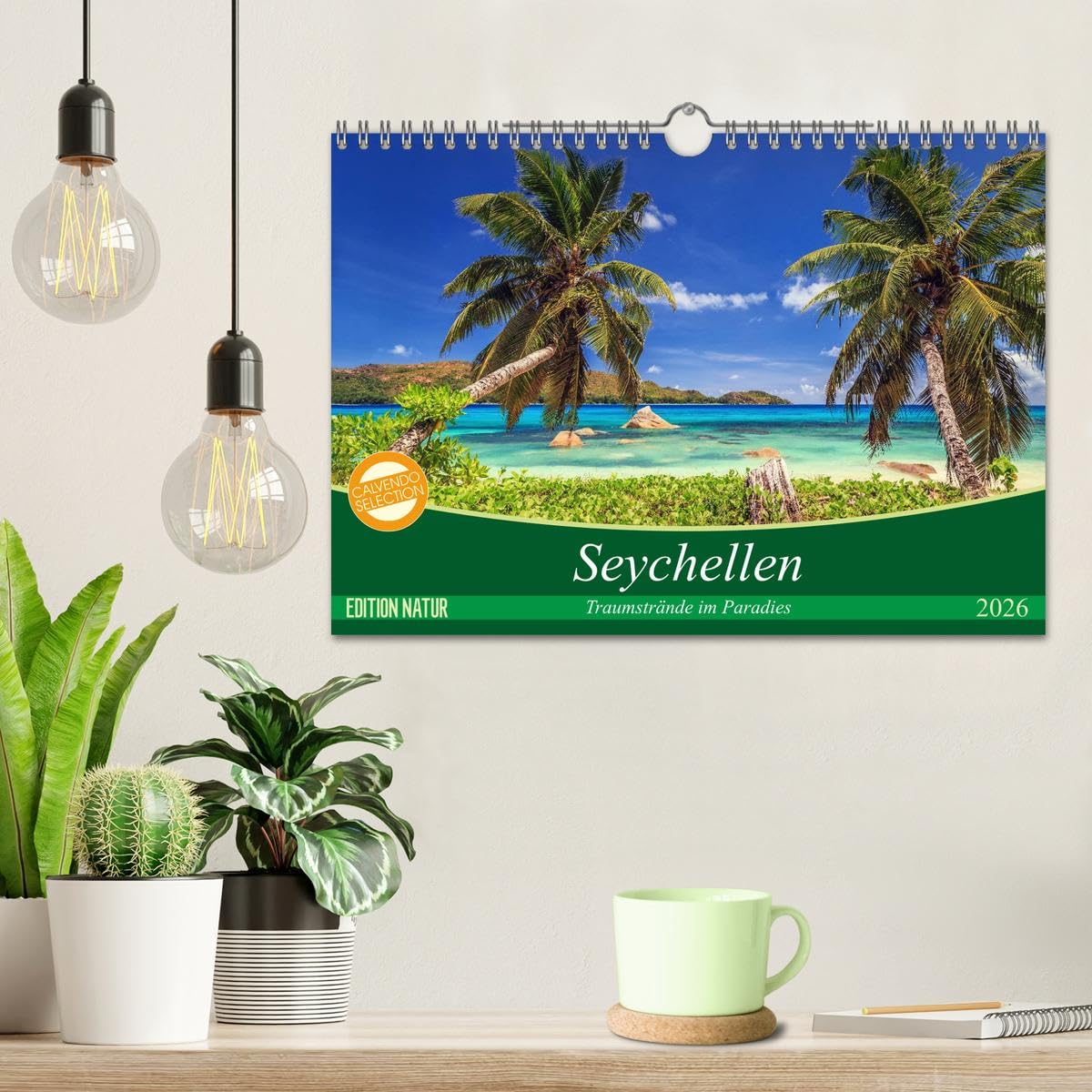 Seychellen - Traumstrände im Paradies (Wandkalender 2026 DIN A4 quer), CALVENDO Monatskalender: Fernweh, Sommer, Sonne, Strand und Meer