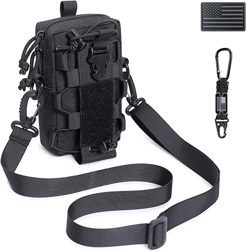 WYNEX Molle EDC - Riñonera táctica, organizador de botella de agua, ajustable, pequeña, compacta, bolsa de herramientas con correa para el hombro