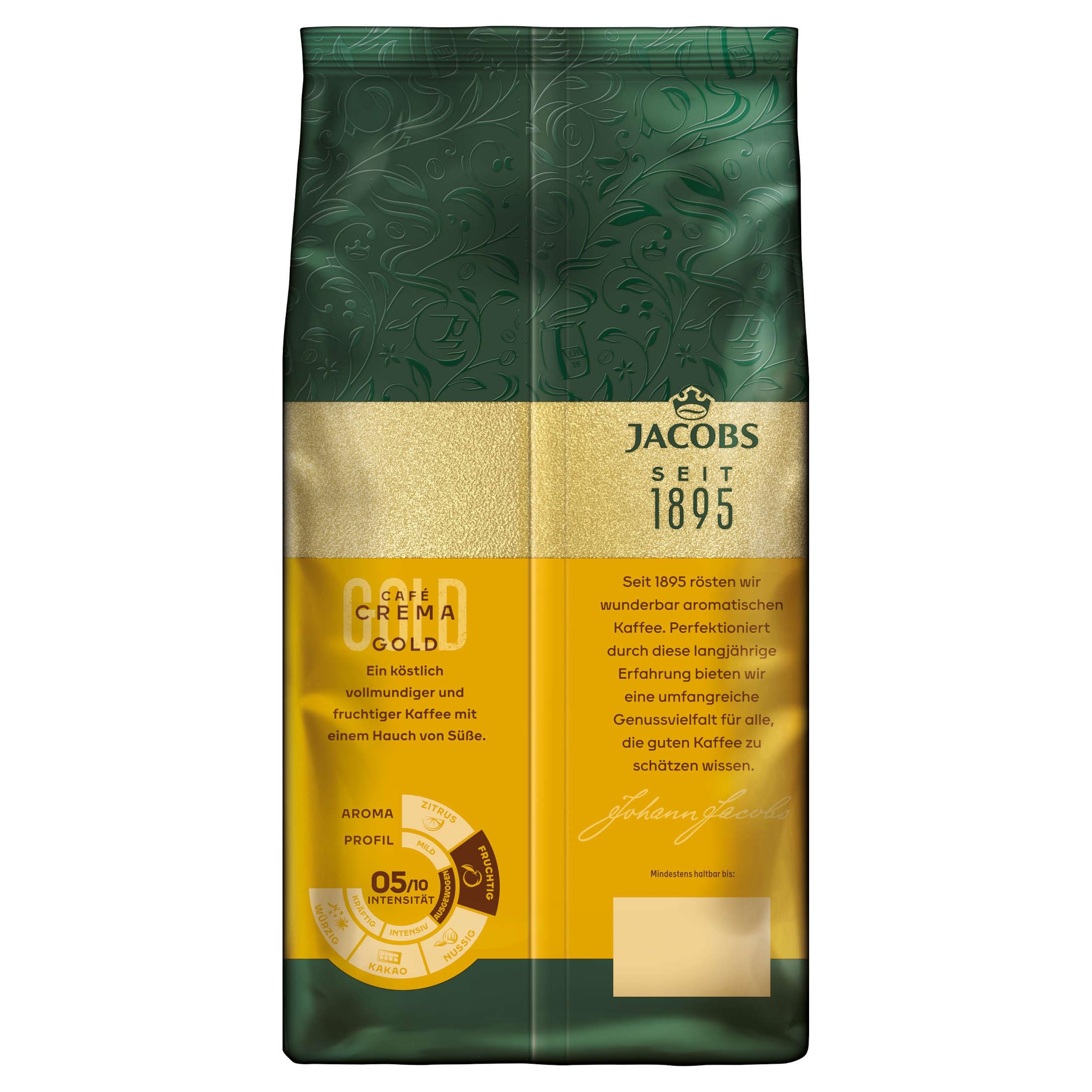 Jacobs Expertenröstung Cafe Crema Gold, Kaffee Ganze Bohne (4x 1 kg)