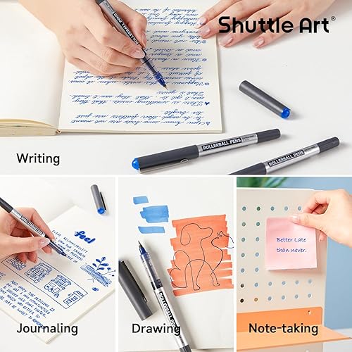Miniatura 4 de Paquete de 50 bolígrafos Shuttle Art de punta fina, 0.02 pulgadas, con tinta líquida, para escritura diaria, tomar notas, escuela y oficina, color