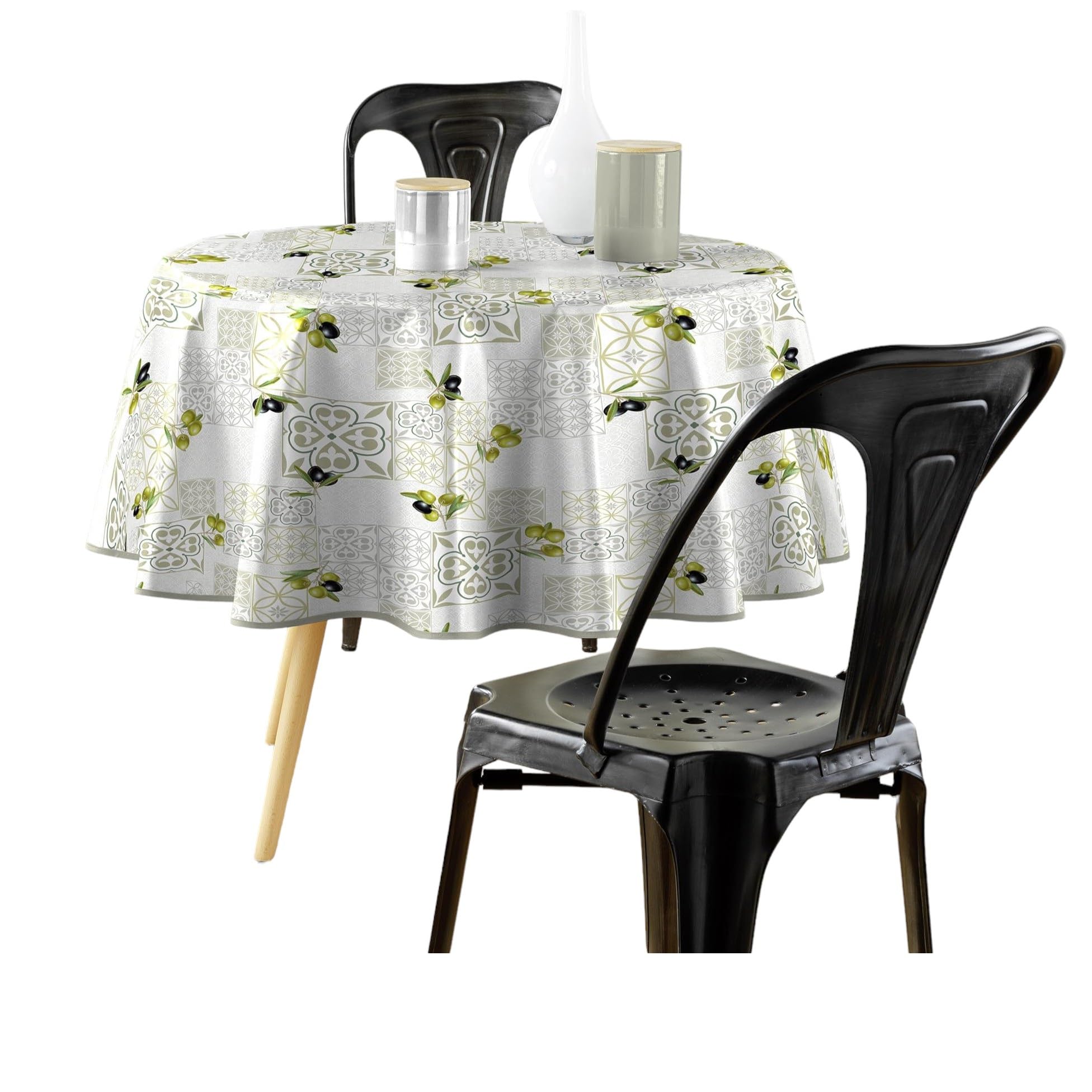 Douceur D'intérieur Andalusia Round Tablecloth (Diameter 160 Cm) Pvc Photoprint