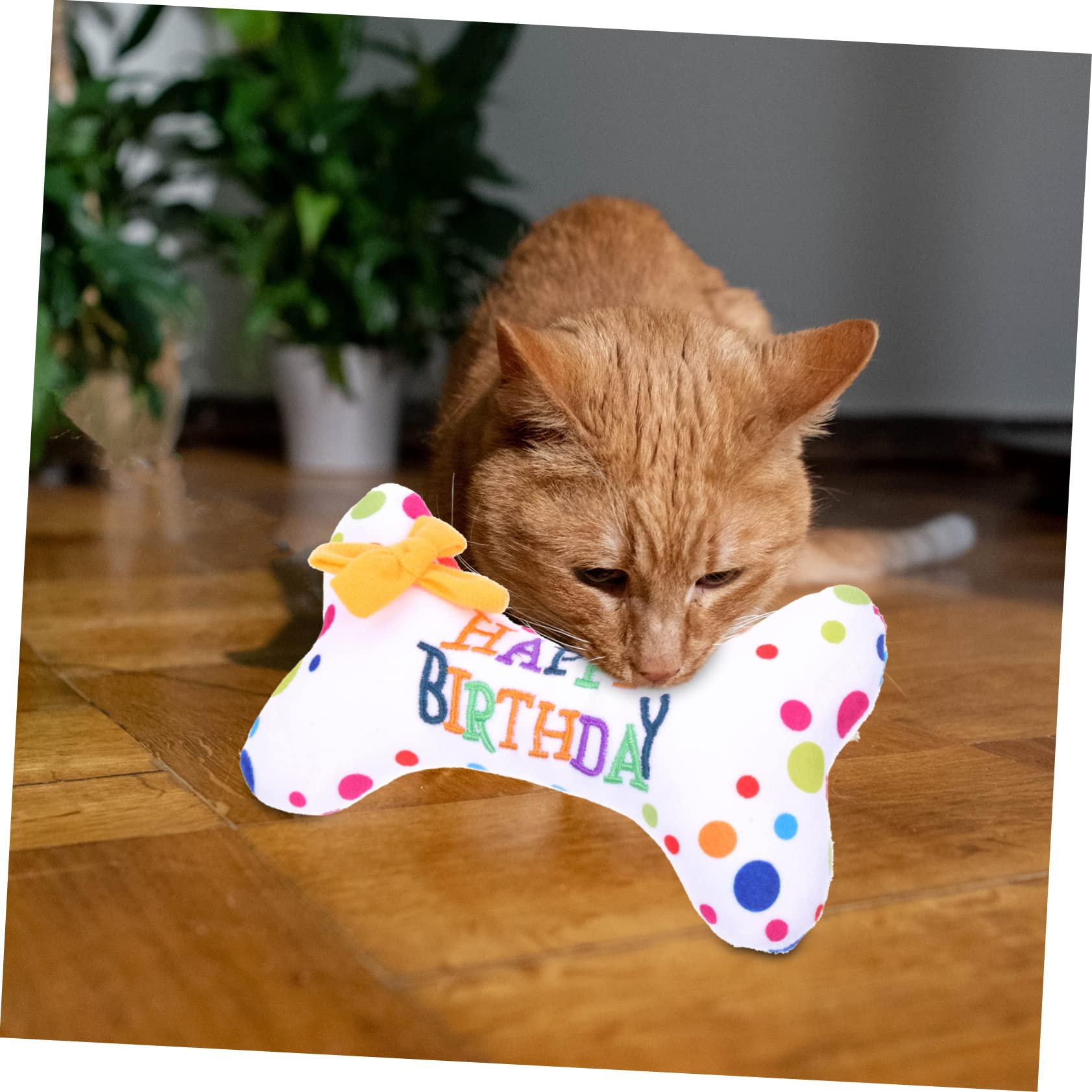 INOOMP 8pièces Jouets Peluche pour Chats Gâteau Anniversaire Et Brodé Jouets Squeaky Amusants pour Chats Intérieur pour Jeu Et Intelligence Feline