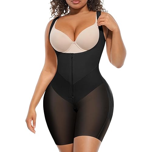 FeelinGirl Fajas Colombianas Moldeadoras Butt Lifting Shapewear Tummy Control Postpartum Faja Body Shaper with Zipper Crotch