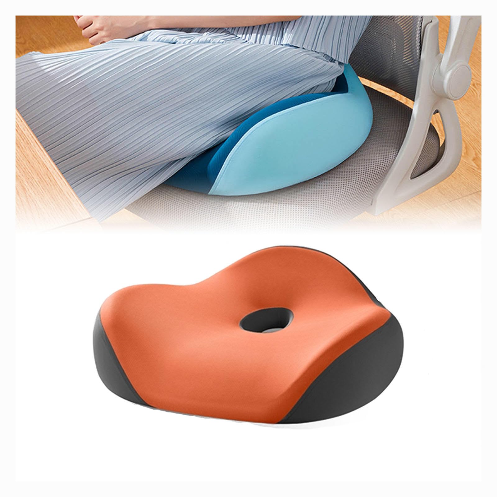 Ergonomiczna poduszka do siedzenia z pianki z pamięcią kształtu, na krzesło biurowe, na ból kości ogonowej, ulga w bólu pleców