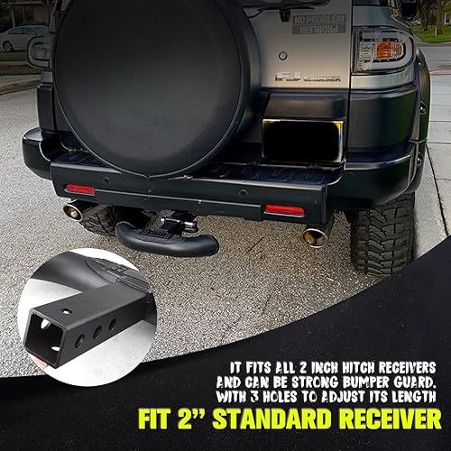 Miniatura 4 de Chelhead Protector de parachoques universal resistente para camión de remolque y SUV, soporte de enganche para receptor estándar de 2 pulgadas,