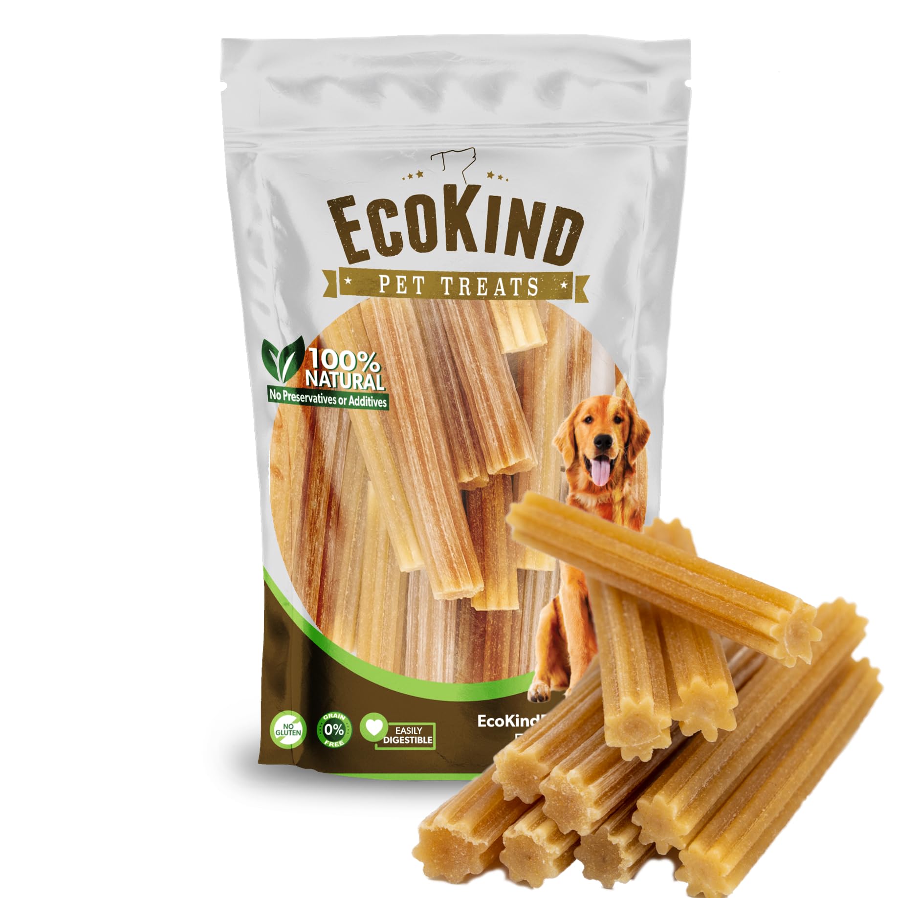 EcoKind Pet Treats Premium Gold Chicken Flavored Churro Chews All