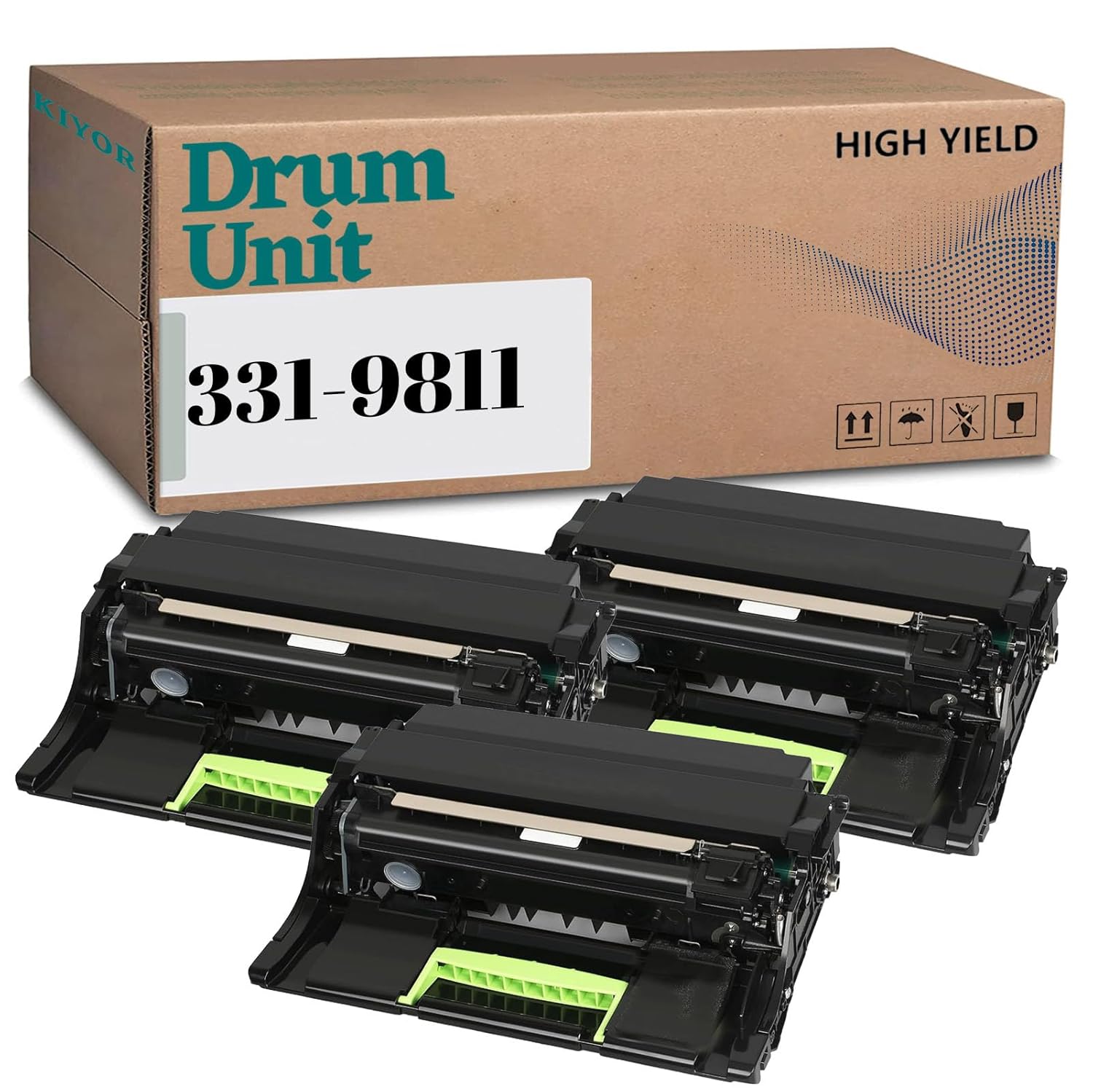 Compatible for Dell B2360 331-9811 331-9810 KVK63 Black Imaging Drum Unit for B2360d B2360dn B3460dn B3465dnf S2830dn Printer