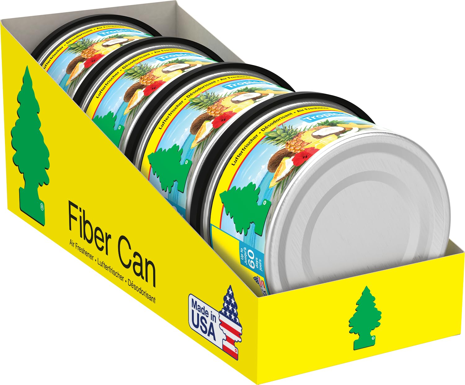 WUNDER-BAUM Fragrance Tins Pack of 4 I Long Lasting Fragrance in the Car or at Home I Tropical I Pack of 4