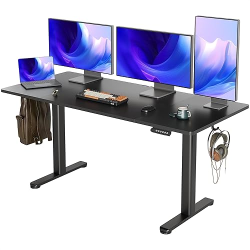 Miniatura 70 de INNOVAR Escritorio eléctrico de pie, escritorio de pie de altura ajustable, escritorio de pie de 40 x 24 pulgadas para computadora de oficina en