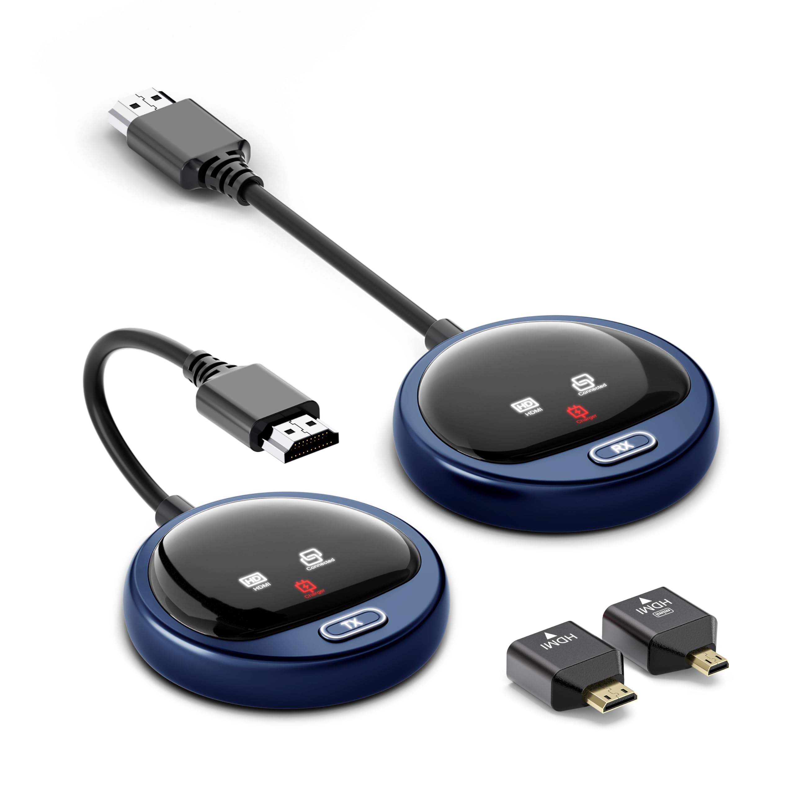 Wireless HDMI Transmitter and Receiver- 5.8G Kabellos Funkübertragung mit LED Screen 4K Dekod, 50M HDMI Wireless Sender Empfänger für Funk Streaming Video Audio File von Laptop, PC zu HDTV, Projektor