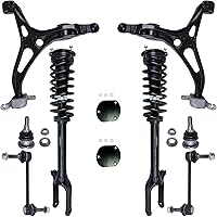 Vista 274 de Detroit Axle - Kit de puntales delanteros para Ford 2000-2004 Focus 2 puntales con muelle helicoidal 2 brazos de control inferiores con rótulas 2001