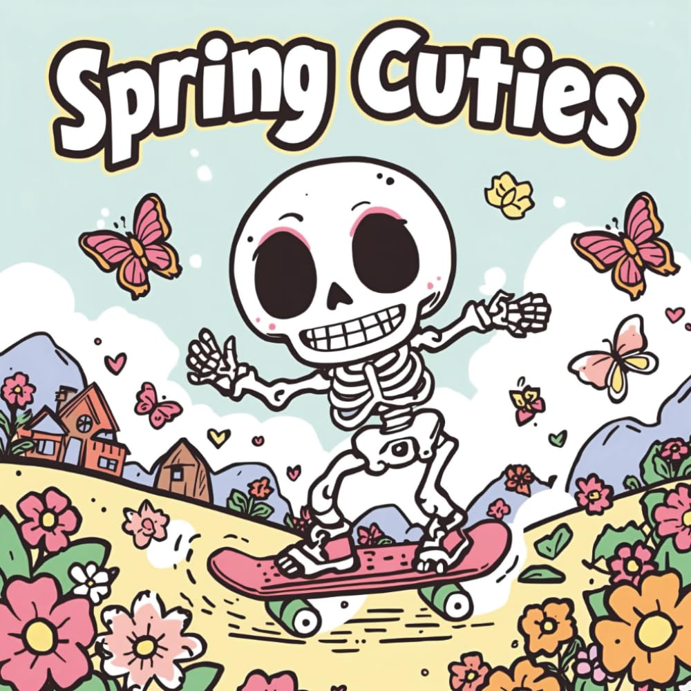 Spring Cuties: 40 Adorable Ghosts and Monsters Enjoying Springtime Fun Coloring Book for All ages