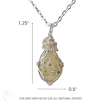 Vista 4 de NEW Designs by Nature Gems Handmade Fire Opal Necklace, October Birthstone Jewelry, With 24 Inch Silver Plated Chain, With a Gift Box, Handmade in