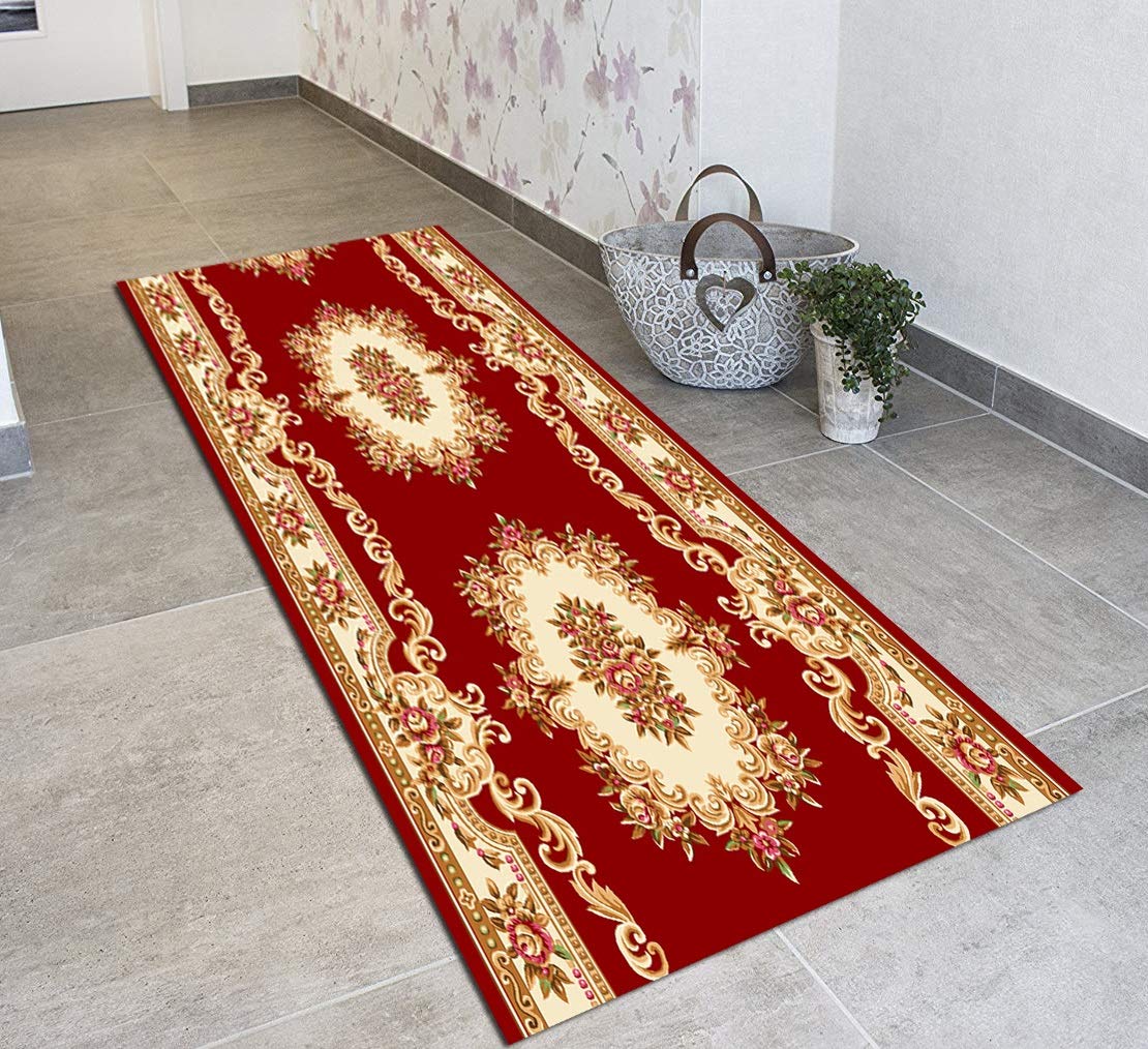 SESO UK- Traditional Design Rug Runner for Corridor Stairs, Nordic Non-slip Hotel Commercial Long Carpets, 80cm Wide, Can Be Cut (Size : 0.8×1m)