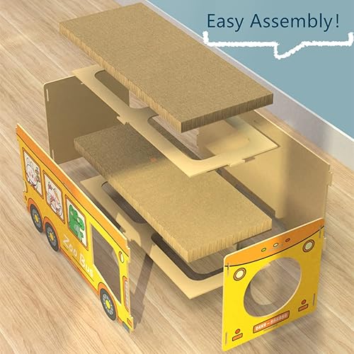 Miniatura 6 de SHENGOCASE Rascador grande de madera Jumbo de 264 x 118 pulgadas caja de madera HDF con almohadilla rascadora de cartón reemplazable y juguete de