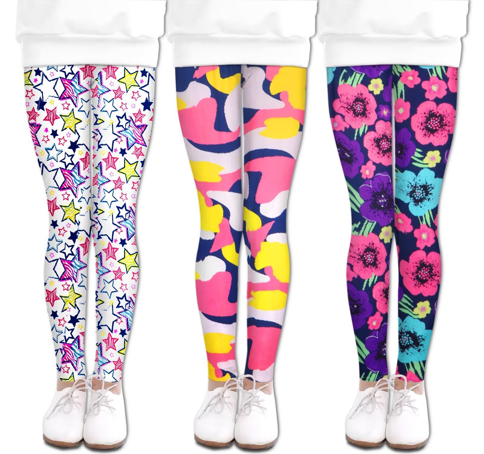 LUOUSE Girls' Leggings Full Length Comfy Pants Trousers 4-13 Years