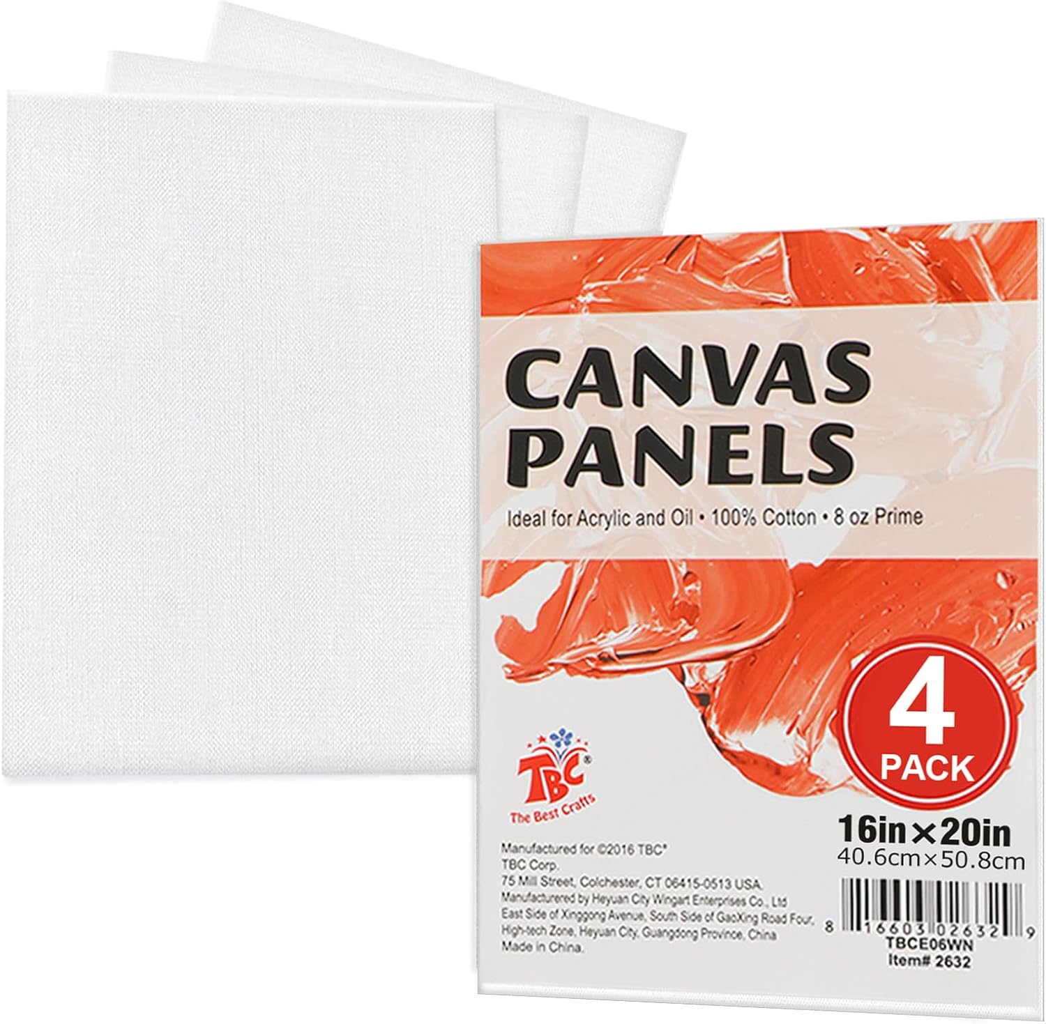 Blank Canvas Panels 41x51cm, 4 Pack Art Canvases for Painting A2 Canvas