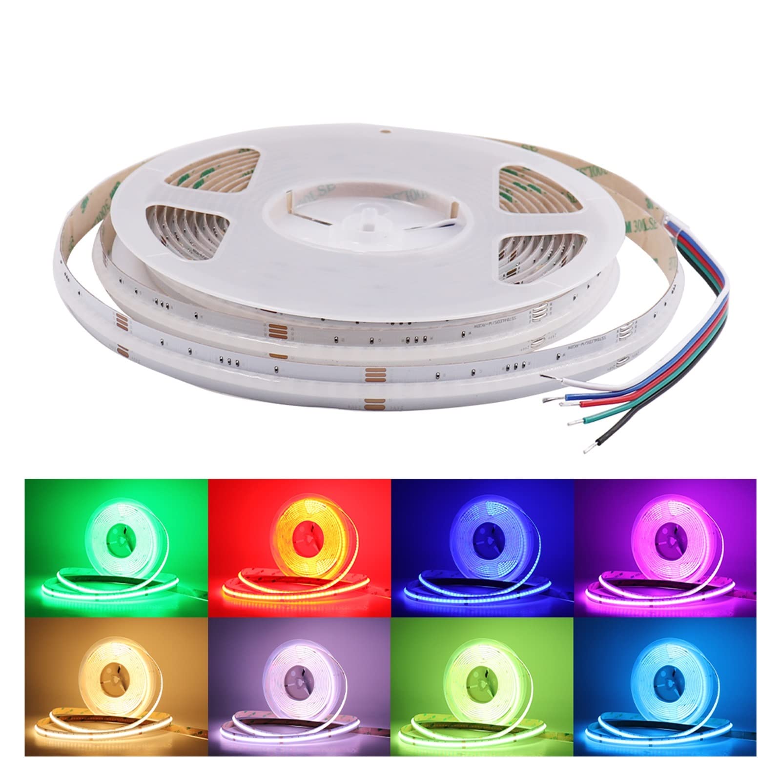 12 V 24 V RGBW RGB CCT COB taśma świetlna LED taśma 2700-6500K kolorowa elastyczna liniowa taśma świetlna LED taśma dekoracyjna taśma świetlna 1-5 m (576 diod RGB , 5M_DC 12V)
