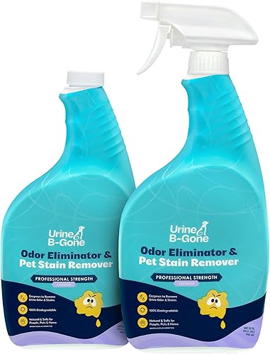 Miniatura 9 de KINZUA ENVIRONMENTAL Urine B-Gone, eliminador de olores por enzimas profesional y removedor de manchas de mascotas, limpiador de orina para humanos