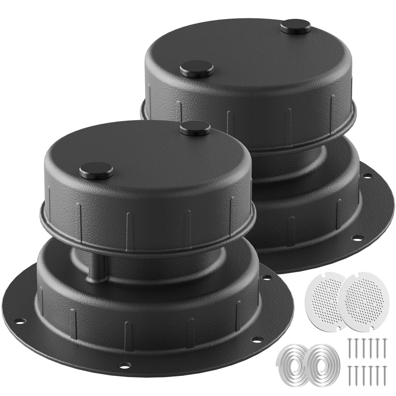 Safoner 2 Packs-Aluminum RV Roof Vent Cover- Roof Plumbing Sewer Replacement for Plastic Caps, Outside Accessories for Trailers, Campers, and