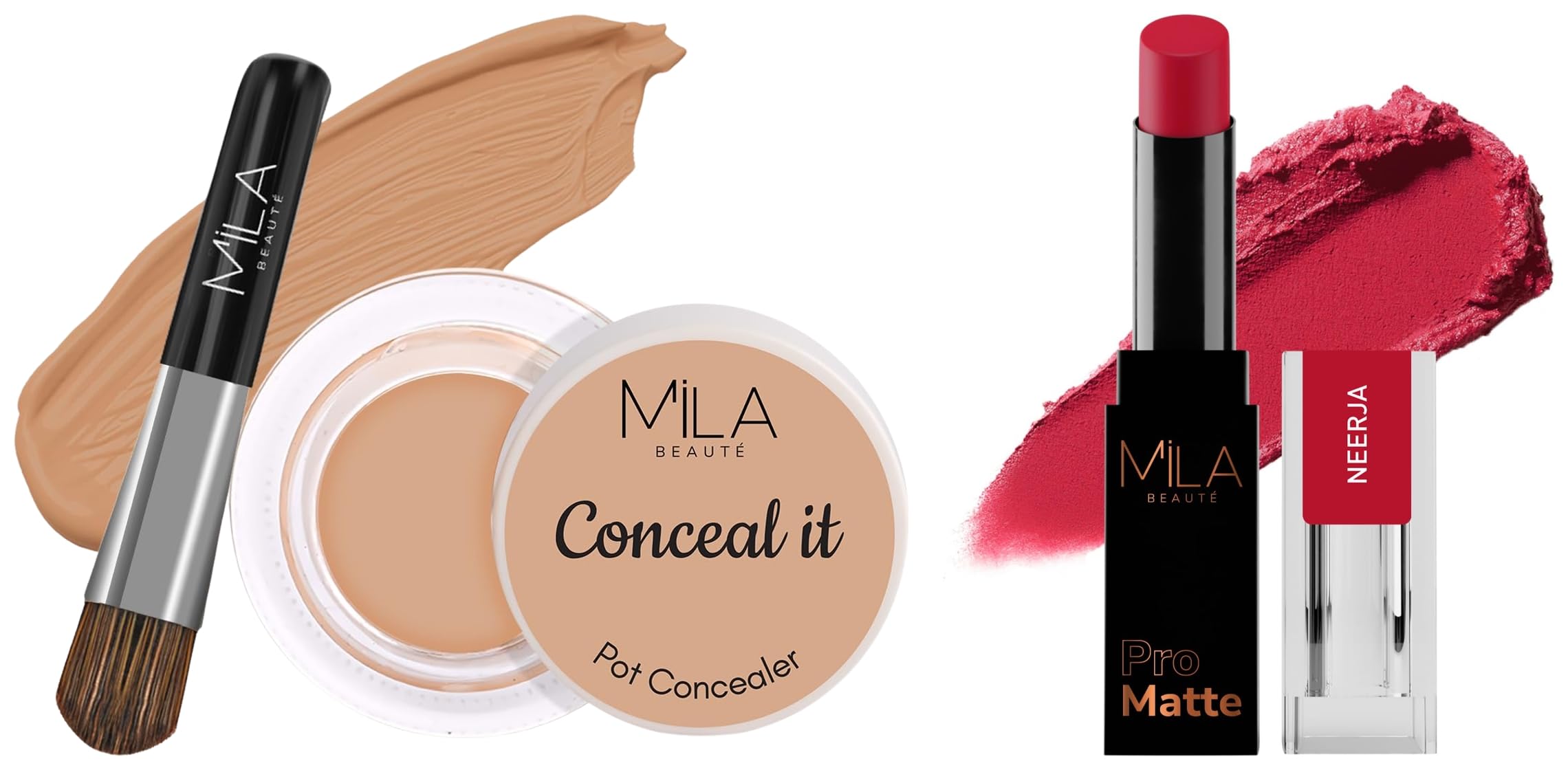 Pro Matte Lipstick | Creamy Matte Lipstick | Shade - Neerja, 4.2g Conceal It Pot Concealer For Face Makeup | Shade - (Hazelnut, 4g)