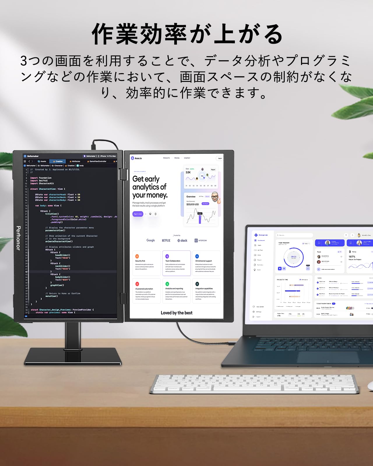 Amazon.co.jp: デュアル モバイルモニター,15.6インチ 2画面 