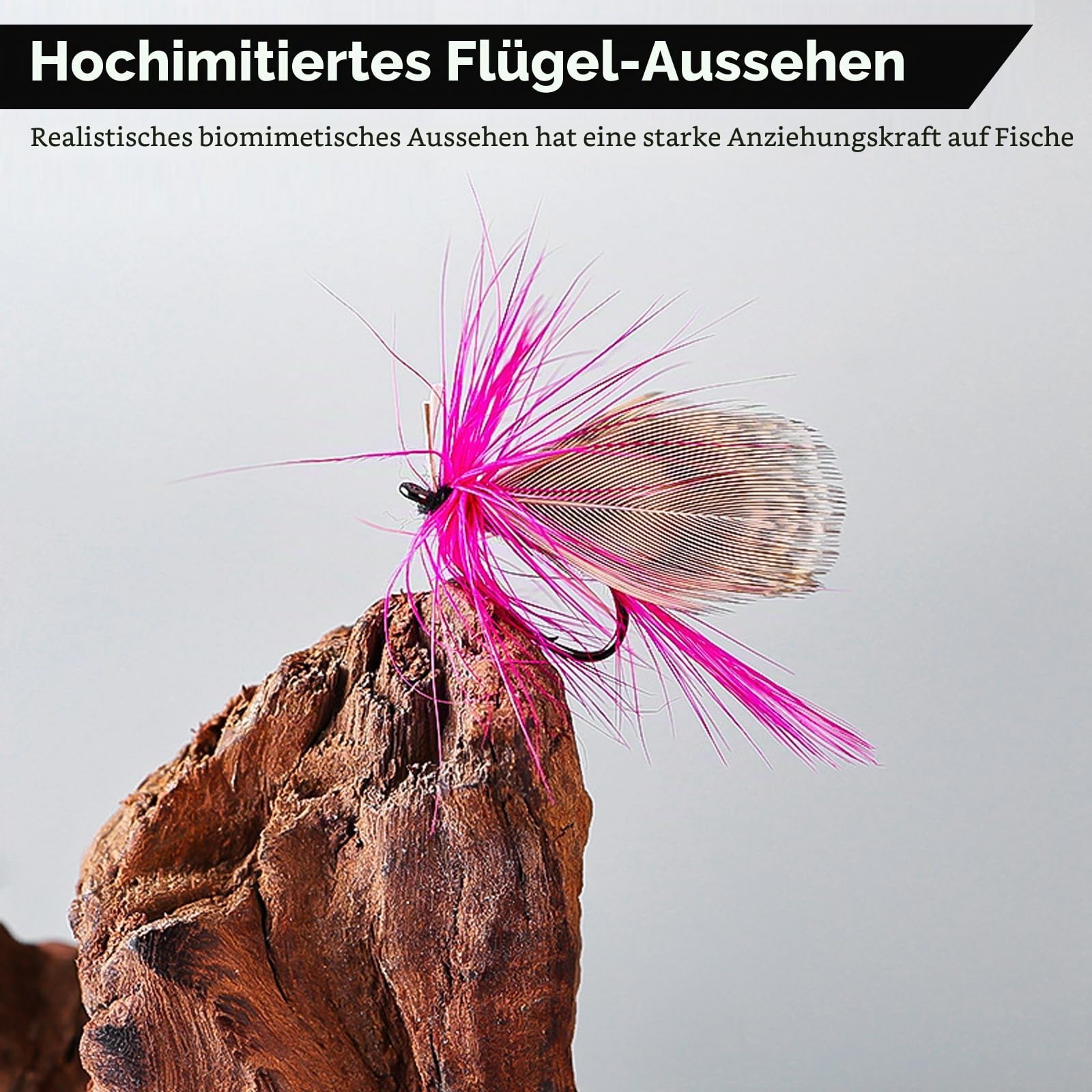 Fliegenfischen Köderset, 64 Nymphen, Streamer und Trockenfliegen in Box, Perfekt für Forelle und Barsch, Komplettes Forellen Köder Set und Fliegenrute Set Ersatz, Fly Fishing Lures