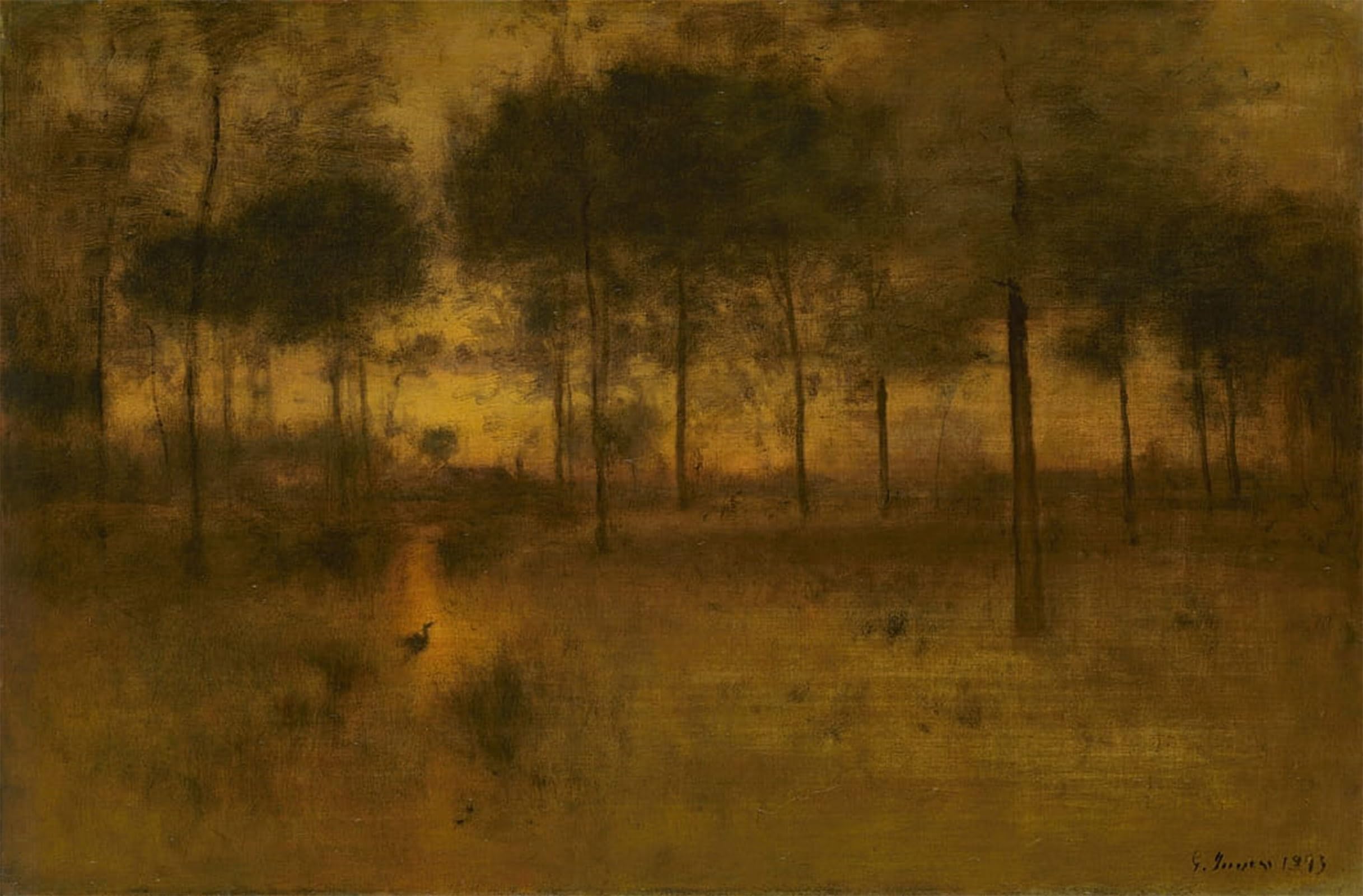 Tableau Toile Héron George Inness Affiches Art Décorative