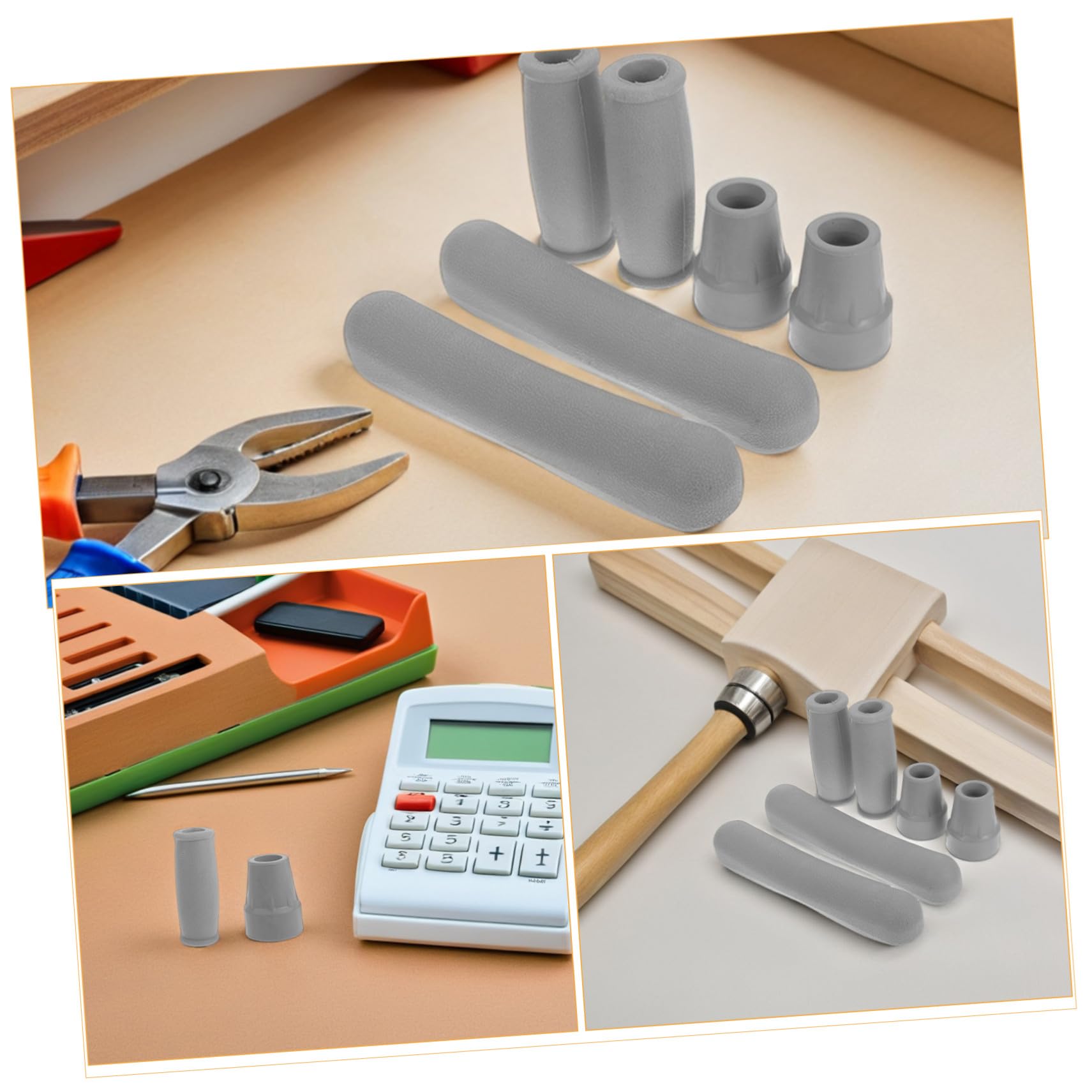 PACKOVE 4sets Cuscinetti Per Stampelle Coperture Per Impugnatura e Cuscini Ascellari Punta in Gomma Per Bastone Da Passeggio e Tappi Di Ricambio Per Piedini Di Deambulatore Kit Di Accessor