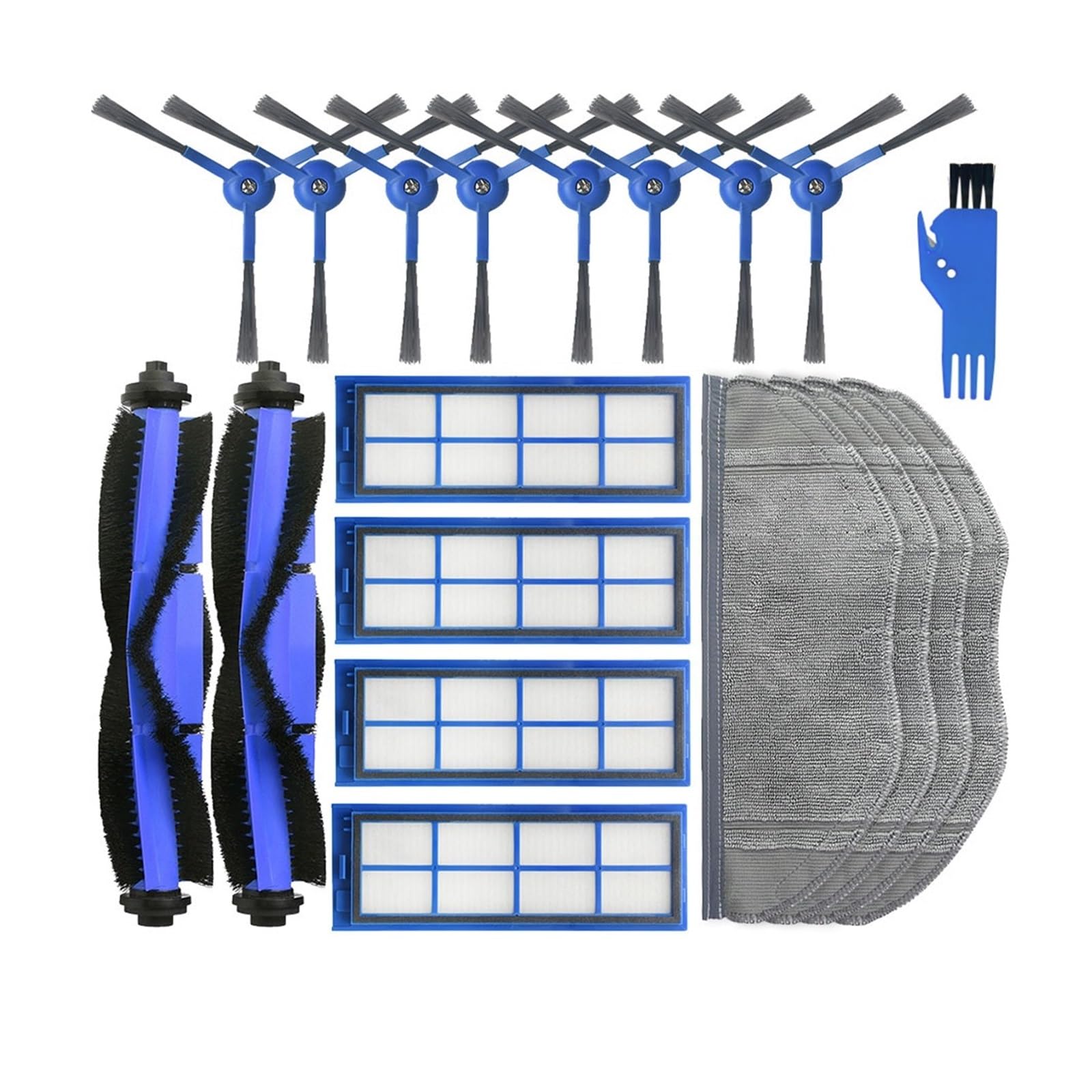 Części zamienne do odkurzacza robota Akcesoria Główna szczotka boczna Filtr Ściereczka do mopa, kompatybilna z Eufy, kompatybilna z RoboVac L70 Hybrid (Color : Set 1)