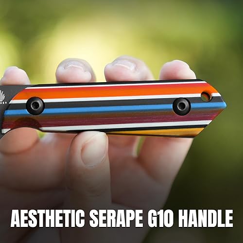 Miniatura 47 de Kizer Mini Harpoon Cuchillo de hoja fija con funda, cuchillo de caza de hoja de 3 V con mango G10, cuchillos pequeños EDC de hoja fija para camping