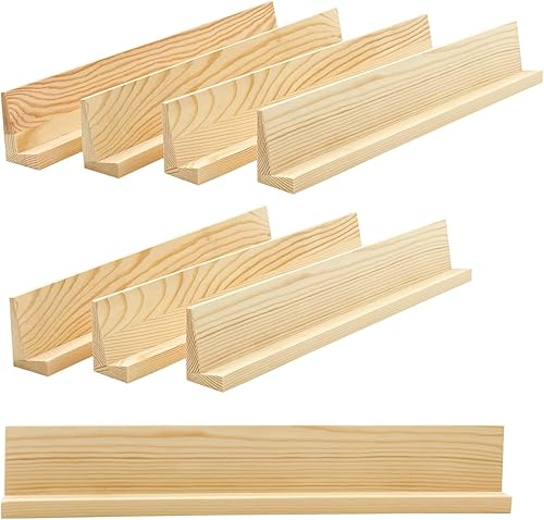 Paquete de 8 estantes de madera para dominó de 13.3 pulgadas, soportes de madera sin terminar para azulejos de madera natural