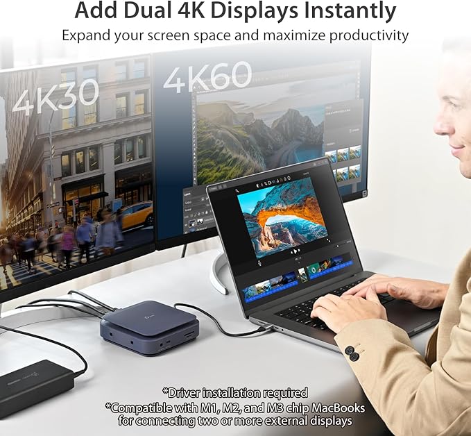 j5create Type-C Dock Dual 4K HDMI (JCD3198) miniatura 3