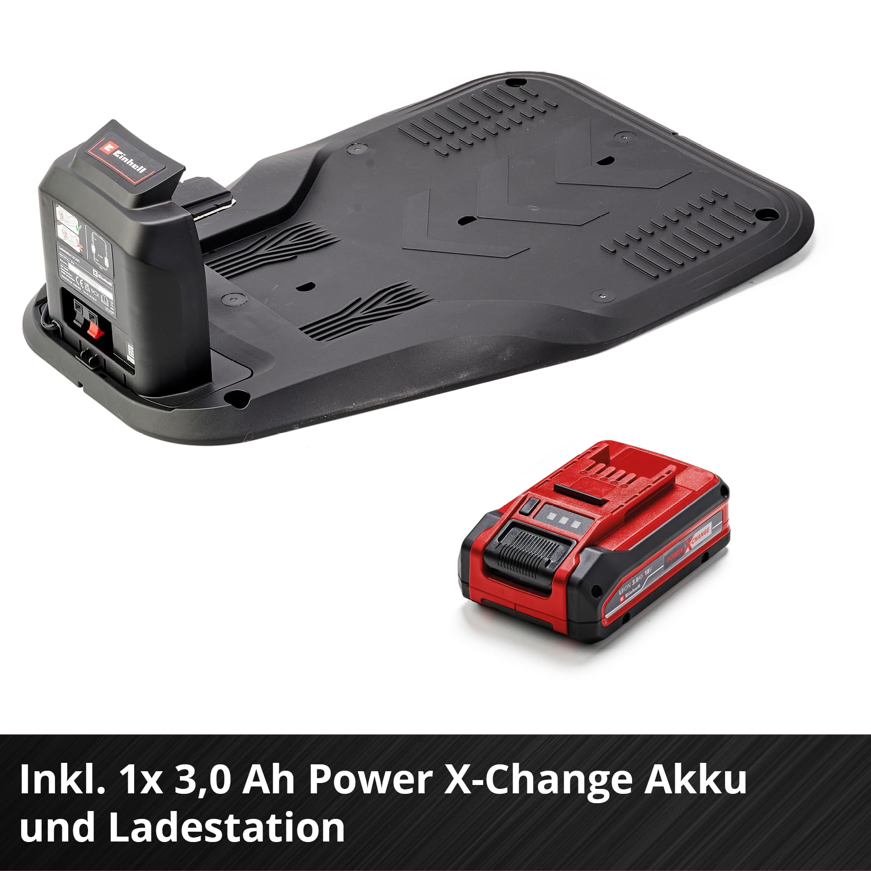 Einhell Mähroboter FREELEXO CAM 500 Power X-Change (18V, Kamera ersetzt Begrenzungsdraht, für 500 m², Brushless, bis 25% Steigung, Schnittbreite 18 cm, inkl. 3,0 Ah Akku, 5 m Magnetband)