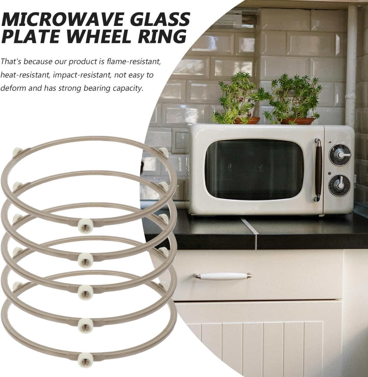 PRETYZOOM 5pcs Microwave Turntable Rotating Wheel Base for Microwaves Random Color for Even Heating and Food Rotation